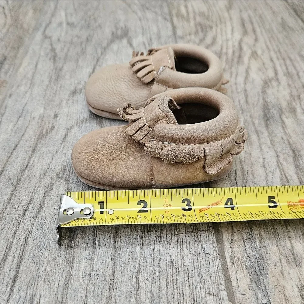 Freshly Picked Weatherd Brown Moccasin Baby Shoes 6-12 Months